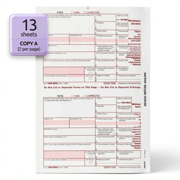 NextDayLabels 2025 1099-MISC Forms 25 Forms + 25 Self-Seal Envelopes-1