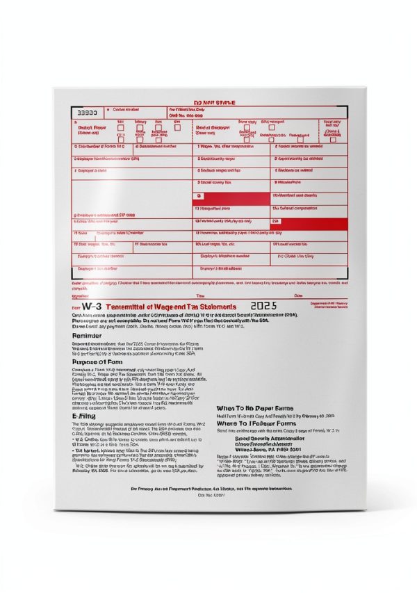 Blissur W-3 Forms 2025 Transmittal – 10 Sheet Pack, 20lb Bond-2