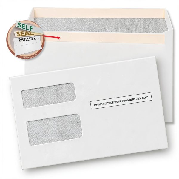 Self Seal Envelopes 50 Pack White 5-3/4 x 9" NextDayLabels Tax Filing-1