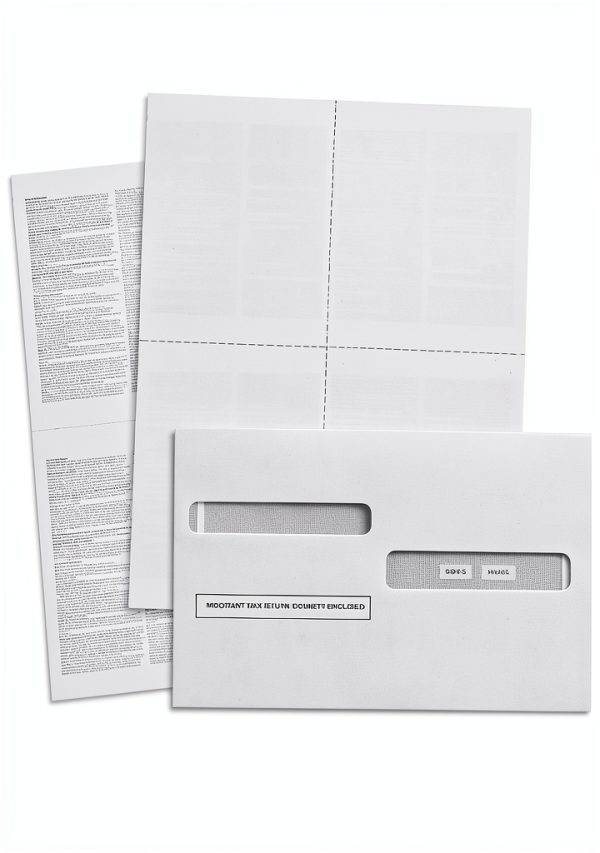 Dutymark 4-Up W-2 Blank Tax Forms 25 Pack 8.5 x 11 Paper Perforated-3