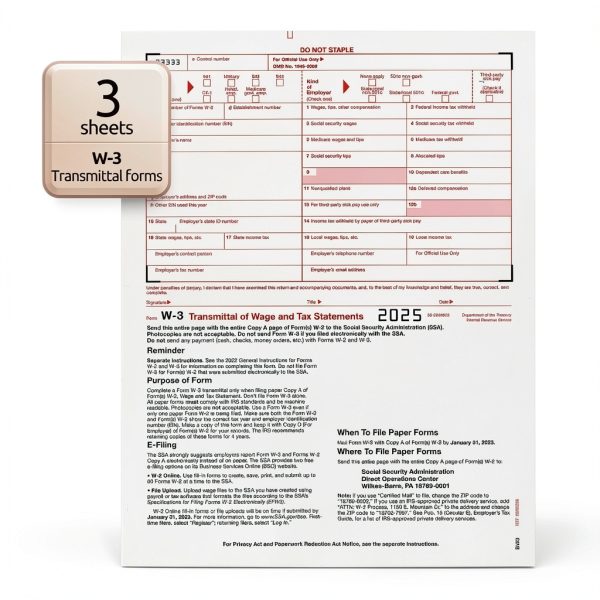 NextDayLabels W-2 Tax Form Kit 25 Sets with Self-Sealing Envelopes-5