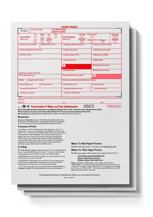 Blissur W-3 Forms 2025 Transmittal – 10 Sheet Pack, 20lb Bond-4