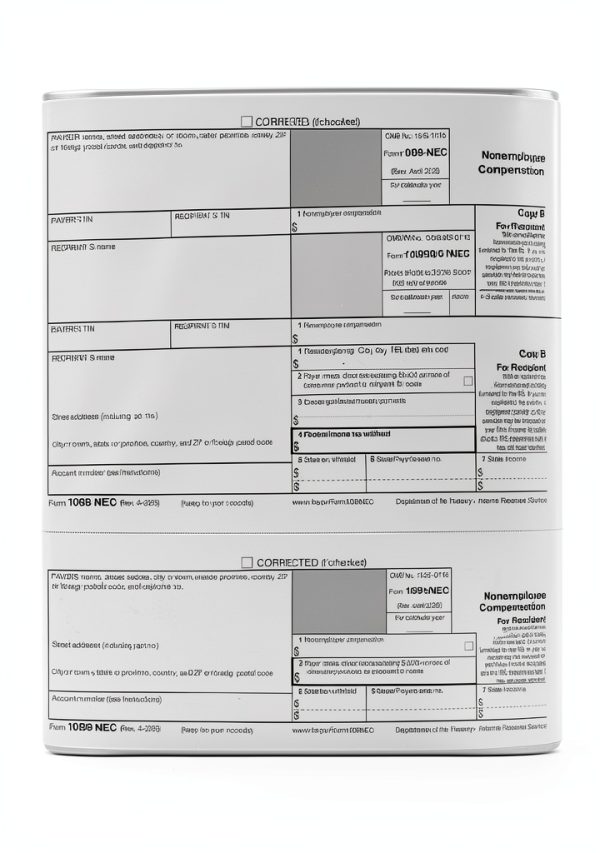 FENTASY 1099 NEC Forms 2025 Bundle 25 Vendor Paper Tax Forms-2