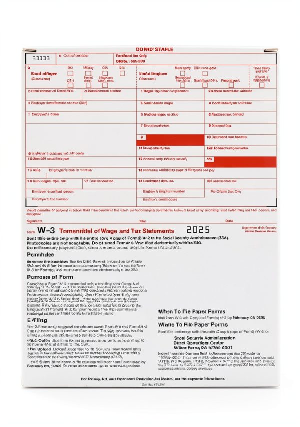 W2 Forms 2025 Bundle by FENTASY 6‑Part Tax Form Pack for 25 Employees-5