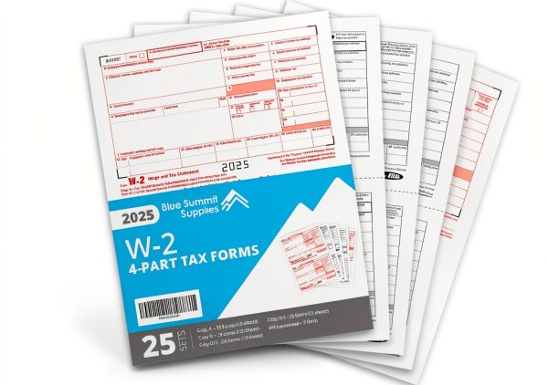 W2 Tax Form Bundle 2025 Blue Summit 4 Part Set for 25 Employees-0