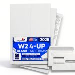 Dutymark 4-Up W-2 Blank Tax Forms 25 Pack 8.5 x 11 Paper Perforated-0