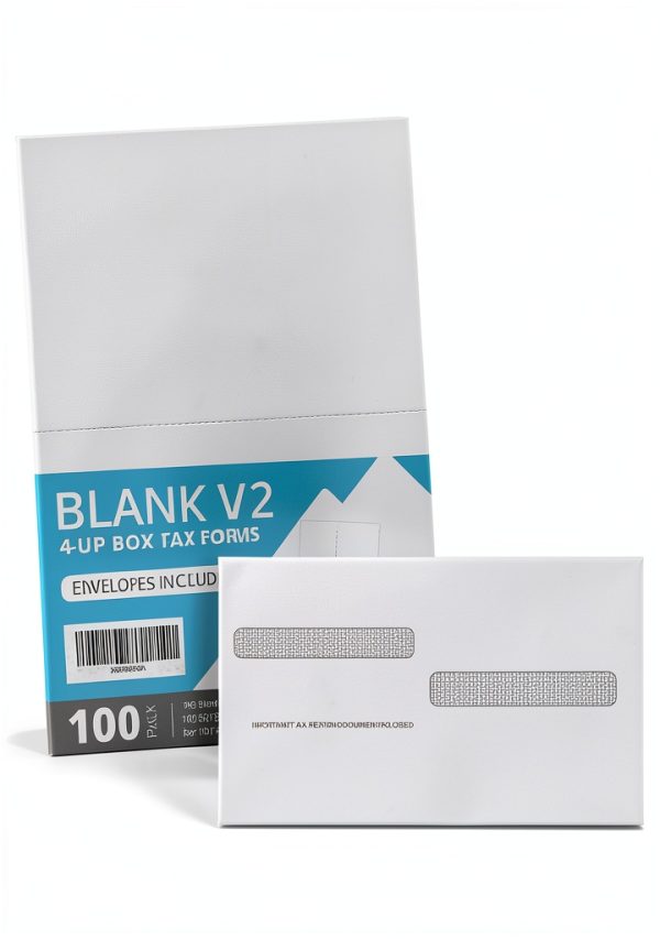 2025 W-2 Forms 4-Up 100 Forms + 100 Envelopes Blue Summit Supplies-0