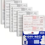 Dutymark 1099 NEC Form 3 Part 50 Pack for 25 Vendors 20lb Paper-0