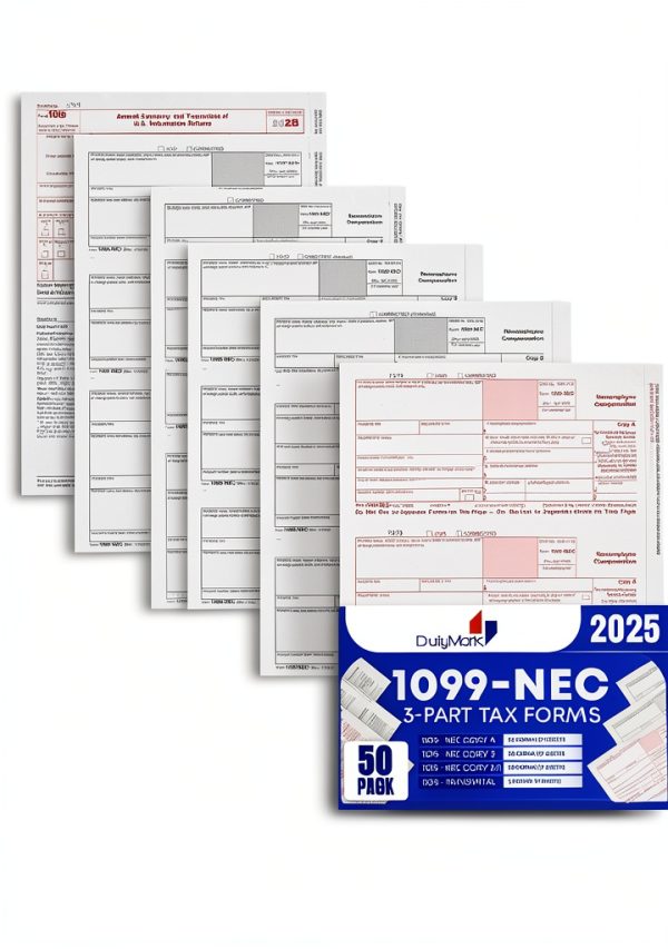 Dutymark 1099 NEC Form 3 Part 50 Pack for 25 Vendors 20lb Paper-0