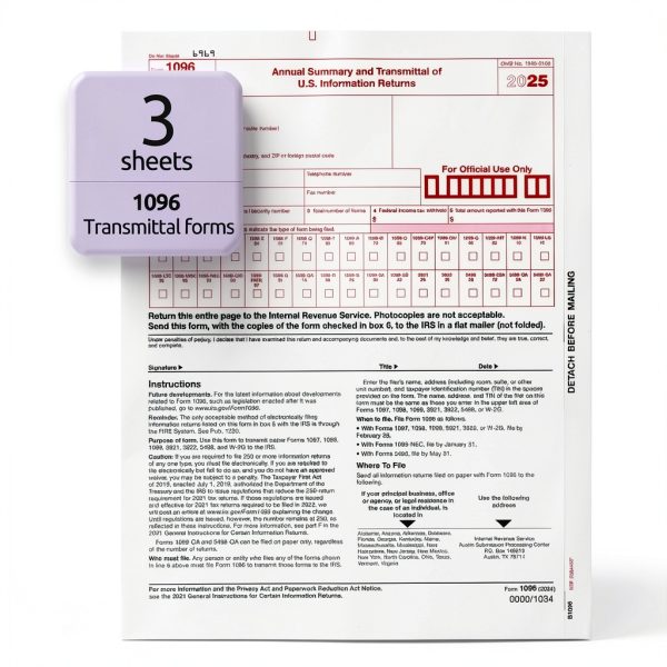 NextDayLabels 2025 1099-MISC Forms 25 Forms + 25 Self-Seal Envelopes-4