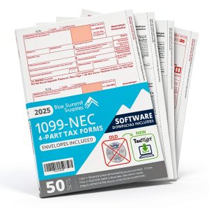 Blue Summit 1099-NEC Bundle 50 Forms with Envelopes-0