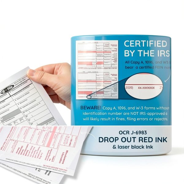 W2 Tax Form Bundle 2025 Blue Summit 4 Part Set for 25 Employees-2