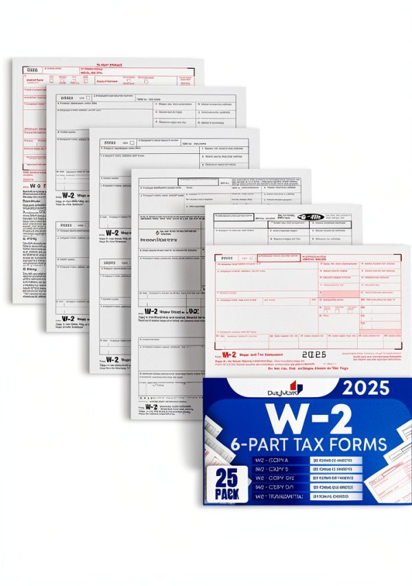 Dutymark W2 Tax Forms 2025 6-Part Laser Set - 25 Employee Value Pack-0