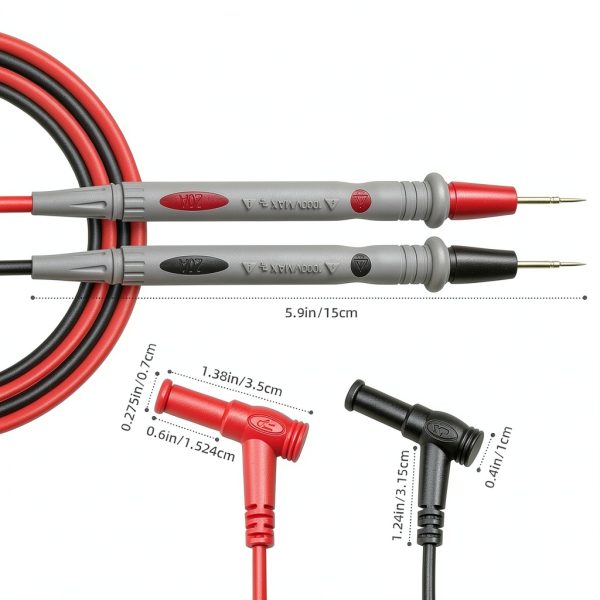 Professional Multimeter Test Leads 1000V 20A 40.5in, Heavy Duty Silicone Test Leads with Ultra-Hard Gold-Plated Test Probes, 0.16in/4mm Banana Plugs for Fluke/AstroAI/INNOVA/Klein Multimeter-3