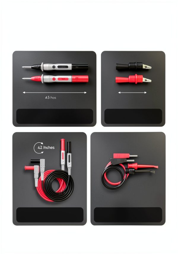 Multimeter Test Leads AstroAI 8 Piece Set Alligator Clips Mini Hooks-1