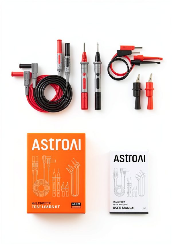 Multimeter Test Leads AstroAI 8 Piece Set Alligator Clips Mini Hooks-7