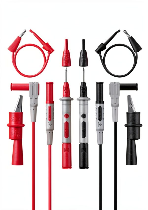 Multimeter Test Leads AstroAI 8 Piece Set Alligator Clips Mini Hooks-0