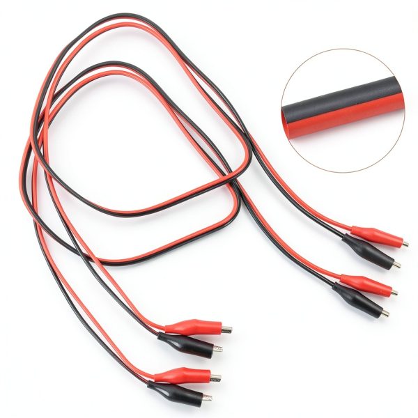 Alligator Clips 4 group 1m Test Leads by Romeda Red/Black-2