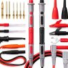 Bionso 25 piece Multimeter Leads Kit Gold Plated Probes Clips Leads-0