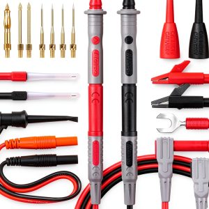 Bionso 25 piece Multimeter Leads Kit Gold Plated Probes Clips Leads-0
