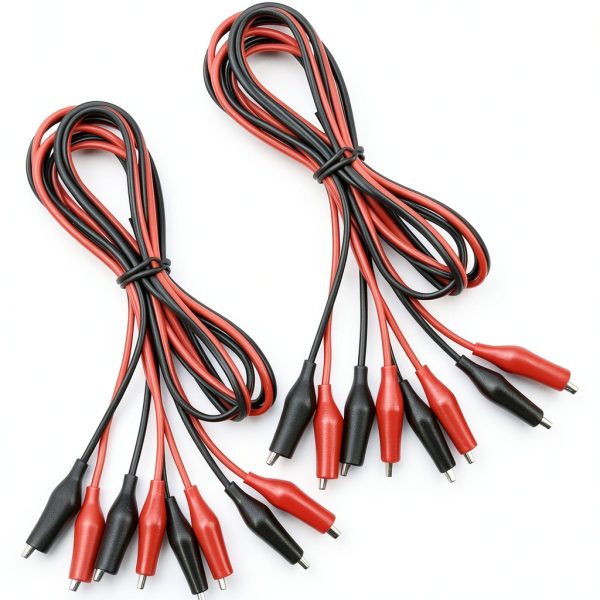 Alligator Clips 4 group 1m Test Leads by Romeda Red/Black-0